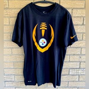 Nike Pittsburgh Steelers Short Sleeve T-Shirt | Black & Gold | M | DRI-FIT
